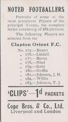 1910 Cope Brothers Noted Footballers #176 Ned Liddle Back