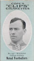 1910 Cope Brothers Noted Footballers #197 David Walders Front