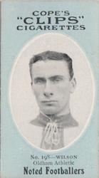 1910 Cope Brothers Noted Footballers #198 David Wilson Front