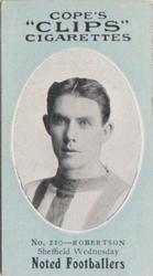 1910 Cope Brothers Noted Footballers #210 George Robertson Front