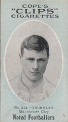 1910 Cope Brothers Noted Footballers #212 Irvine Thornley Front