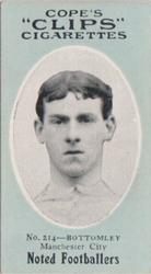 1910 Cope Brothers Noted Footballers #214 William Bottomley Front