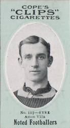 1910 Cope Brothers Noted Footballers #223 Edmund Eyre Front