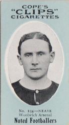 1910 Cope Brothers Noted Footballers #234 David Neave Front