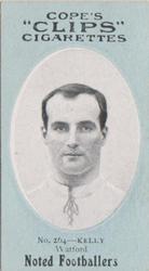 1910 Cope Brothers Noted Footballers #264 William Kelly Front