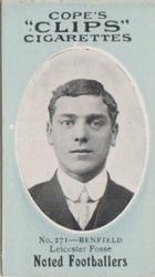 1910 Cope Brothers Noted Footballers #271 Tommy Benfield Front