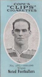 1910 Cope Brothers Noted Footballers #288 Charlie Seeling Front