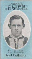 1910 Cope Brothers Noted Footballers #293 Fred Buck Front