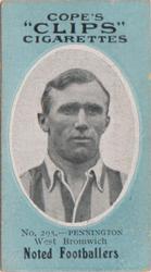 1910 Cope Brothers Noted Footballers #295 Jesse Pennington Front