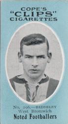 1910 Cope Brothers Noted Footballers #296 George Baddeley Front