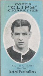 1910 Cope Brothers Noted Footballers #317 Jack Scott Front
