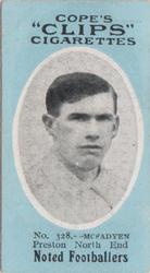 1910 Cope Brothers Noted Footballers #328 Charlie McFadyen Front