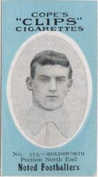 1910 Cope Brothers Noted Footballers #333 Eddie Holdsworth Front