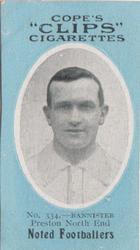 1910 Cope Brothers Noted Footballers #334 Jimmy Bannister Front