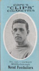 1910 Cope Brothers Noted Footballers #338 Andrew Jackson Front