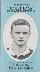 1910 Cope Brothers Noted Footballers #349 Jimmy Flanagan Front