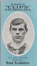 1910 Cope Brothers Noted Footballers #358 Tommy Nevins Front
