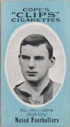 1910 Cope Brothers Noted Footballers #361 Ned Neve Front