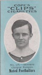 1910 Cope Brothers Noted Footballers #378 Alec Bennett Front
