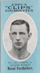 1910 Cope Brothers Noted Footballers #381 Alex Smith Front