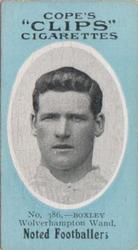 1910 Cope Brothers Noted Footballers #386 Fred Boxley Front