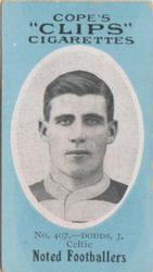 1910 Cope Brothers Noted Footballers #407 Joe Dodds Front