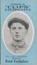 1910 Cope Brothers Noted Footballers #437 Jerry Dawson Front