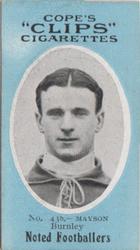 1910 Cope Brothers Noted Footballers #438 Tommy Mayson Front