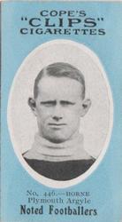 1910 Cope Brothers Noted Footballers #446 Titch Horne Front