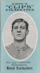 1910 Cope Brothers Noted Footballers #454 Albert Gardner Front