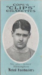 1910 Cope Brothers Noted Footballers #459 Jack McKay Front