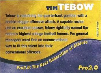 2007-08 Pro2.0 (Unlicensed) #NNO Tim Tebow Back
