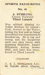 1948/53 A & J Donaldson Sports Favourites #41 Robertson Stirling Back