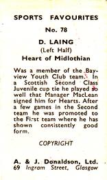 1948/53 A & J Donaldson Sports Favourites #78 Davie Laing Back