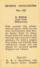 1948/53 A & J Donaldson Sports Favourites #125 Sammy Kean Back