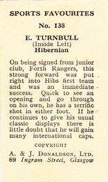 1948/53 A & J Donaldson Sports Favourites #138 Eddie Turnbull Back