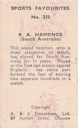 1948/53 A & J Donaldson Sports Favourites #333 Ron Hamence Back