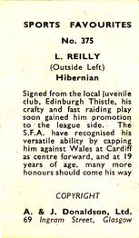 1948/53 A & J Donaldson Sports Favourites #375 Lawrie Reilly Back