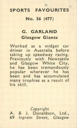 1948/53 A & J Donaldson Sports Favourites #477 Cecil Garland Back