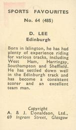 1948/53 A & J Donaldson Sports Favourites #485 Danny Lee Back