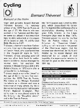 1977-80 Sportscaster Series 1 (UK) #01-10 Bernard Thevenet Back
