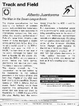 1977-80 Sportscaster Series 1 (UK) #01-23 Alberto Juantorena Back