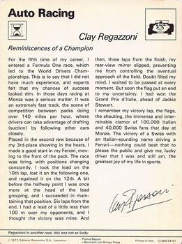 1977-80 Sportscaster Series 4 (UK) #04-01 Clay Regazzoni Back