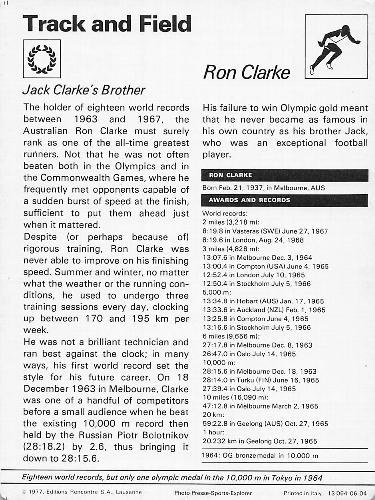 1977-80 Sportscaster Series 6 (UK) #06-04 Ron Clarke Back