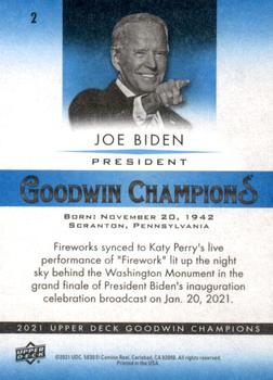 2021 Upper Deck Goodwin Champions - Royal Blue #2 Joe Biden Back