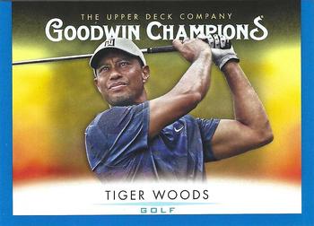 2021 Upper Deck Goodwin Champions - Royal Blue #75 Tiger Woods Front