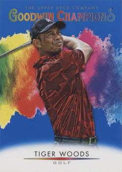 2021 Upper Deck Goodwin Champions - Royal Blue #125 Tiger Woods Front