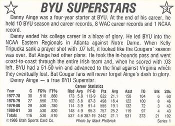 1986 Utah Sports BYU Superstars #4 Danny Ainge Back