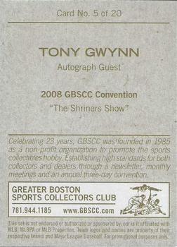 2008 GBSCC Convention #5 Tony Gwynn Back