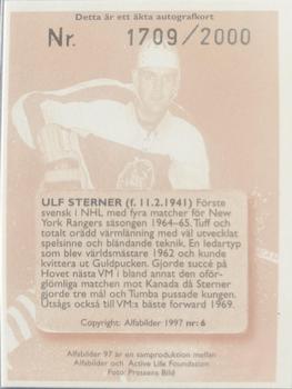 1997 Alfabilder Autographs #6 Ulf Sterner Back